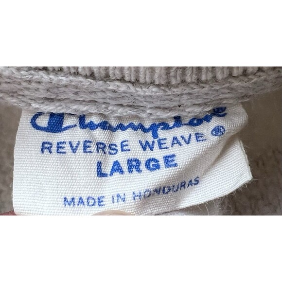 VTG Hope College Gray CHAMPION Reverse Weave SPELL OUT w SEAL Sweatshirt Men's L - Picture 12 of 12